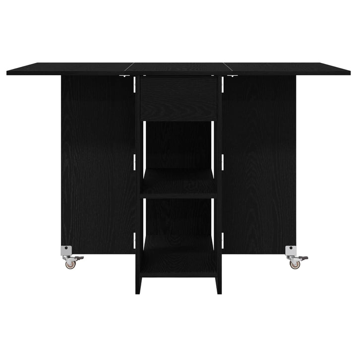 Spisebord 115 x 70 x 75 cm Konstrueret træ Sort eg Rektangulær