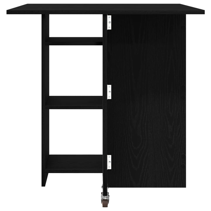 Spisebord 115 x 70 x 75 cm Konstrueret træ Sort eg Rektangulær