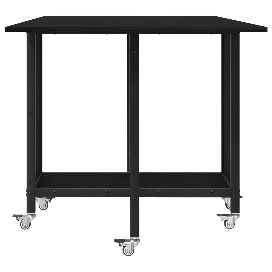 Foldbart spisebord med hjul 130 x 80 x 76,5 cm Konstrueret træ
