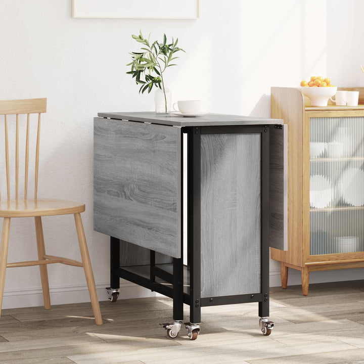 Foldbart spisebord med hjul 130 x 80 x 76,5 cm stål PB