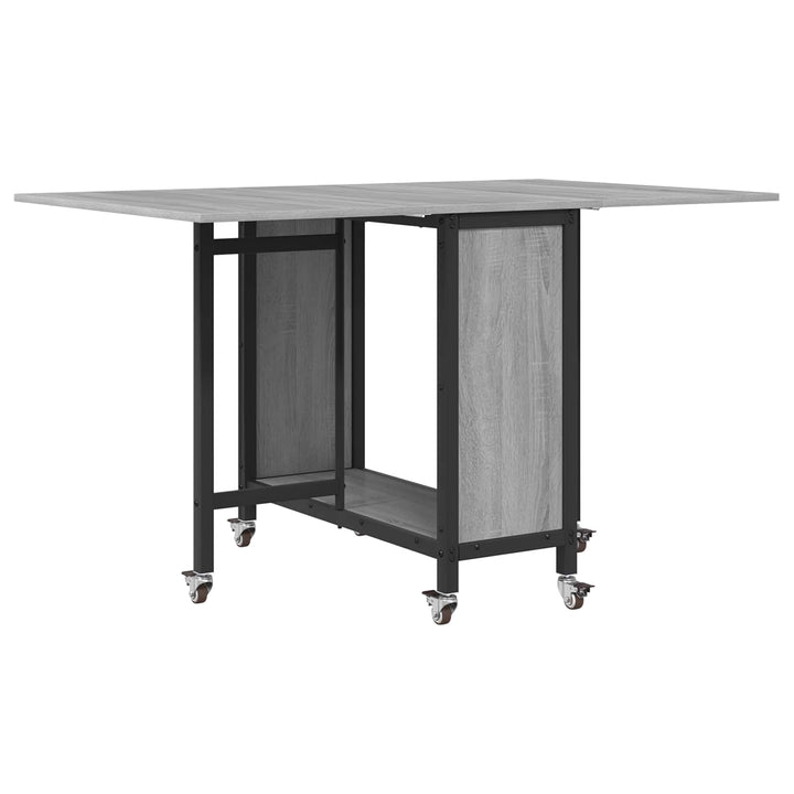 Foldbart spisebord med hjul 130 x 80 x 76,5 cm stål PB
