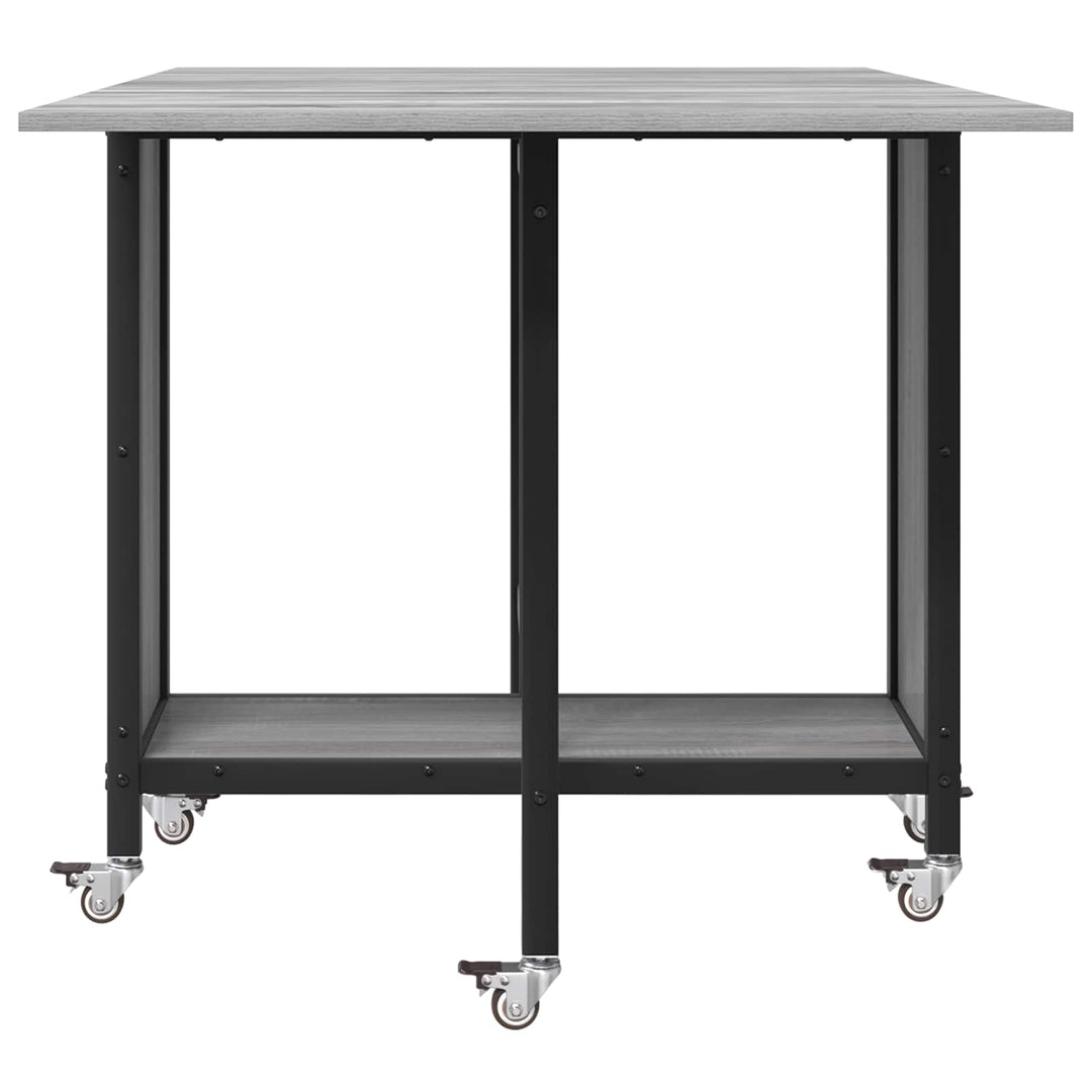 Foldbart spisebord med hjul 130 x 80 x 76,5 cm stål PB