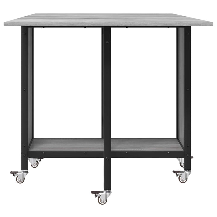 Foldbart spisebord med hjul 130 x 80 x 76,5 cm stål PB