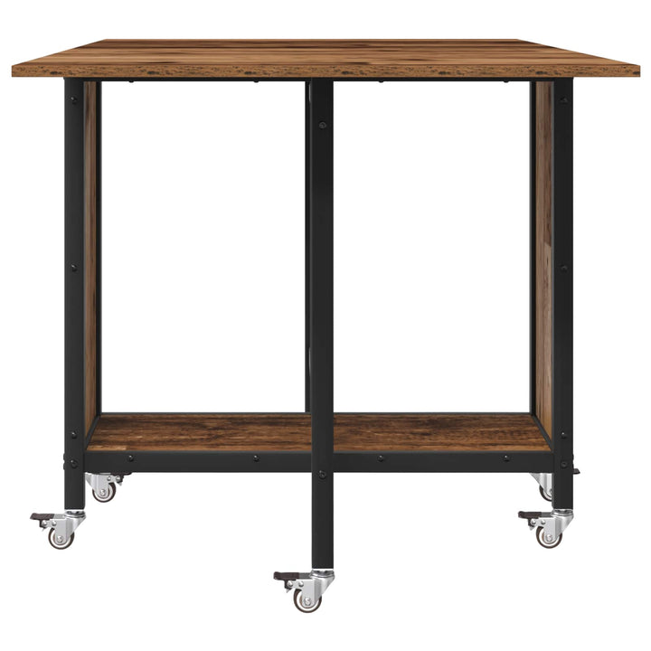 Foldbart spisebord med hjul 130 x 80 x 76,5 cm stål PB