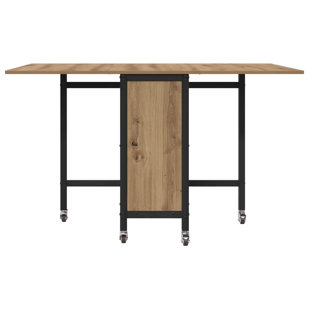 Foldbart spisebord med hjul 130 x 80 x 76,5 cm stål PB