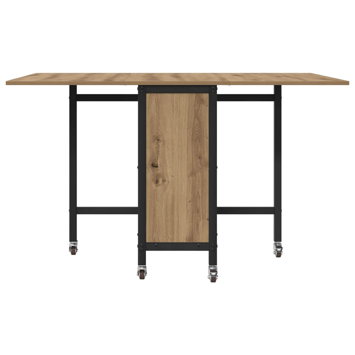 Foldbart spisebord med hjul 130 x 80 x 76,5 cm stål PB