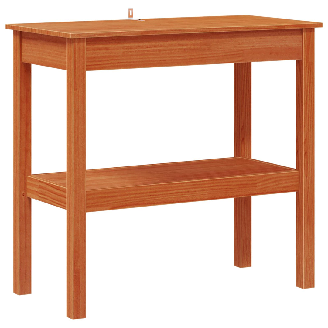 Konsolbord med hylde VoksBrun 80 x 40 x 75 cm Massivt fyrretræ
