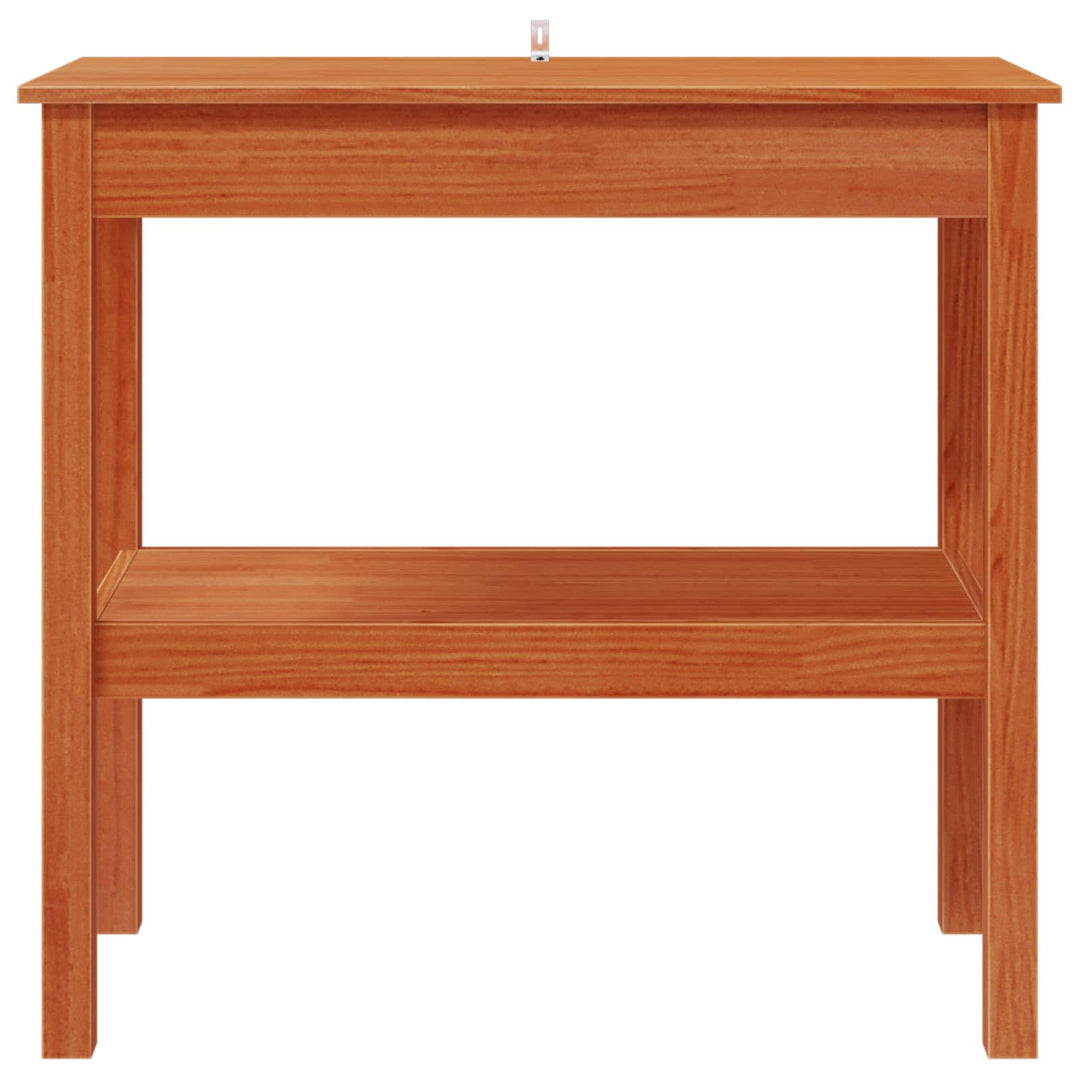Konsolbord med hylde VoksBrun 80 x 40 x 75 cm Massivt fyrretræ