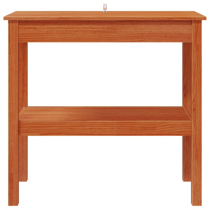 Konsolbord med hylde VoksBrun 80 x 40 x 75 cm Massivt fyrretræ