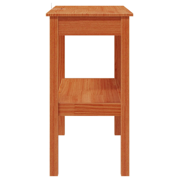 Konsolbord med hylde VoksBrun 80 x 40 x 75 cm Massivt fyrretræ