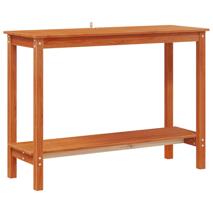 Konsolbord med hylde VoksBrun 110 x 40 x 80 cm Massivt fyrretræ