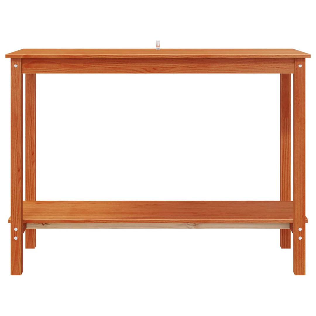 Konsolbord med hylde VoksBrun 110 x 40 x 80 cm Massivt fyrretræ