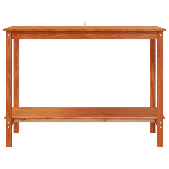 Konsolbord med hylde VoksBrun 110 x 40 x 80 cm Massivt fyrretræ