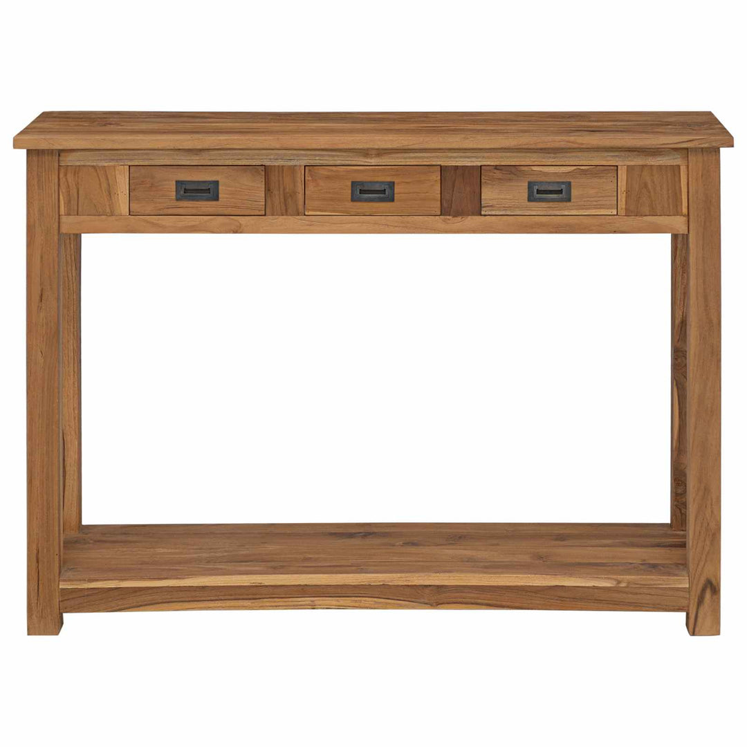 Konsolbord Naturfarvet 110 x 30 x 80 cm Massiv Teaktræ