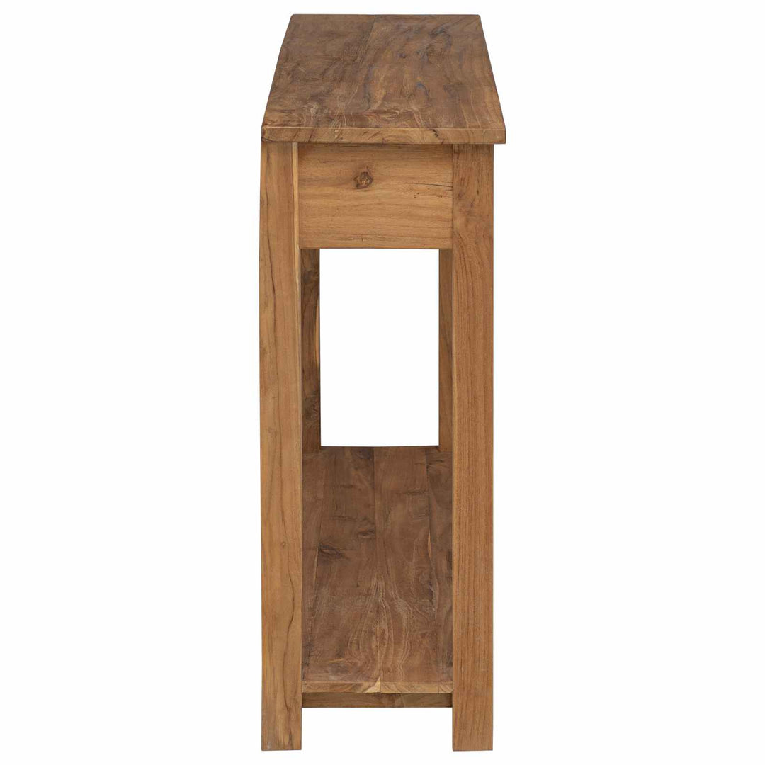 Konsolbord Naturfarvet 110 x 30 x 80 cm Massiv Teaktræ