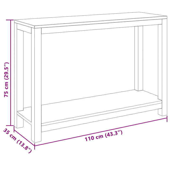 Konsolbord Naturfarvet 110 x 35 x 75 cm Massiv Teaktræ