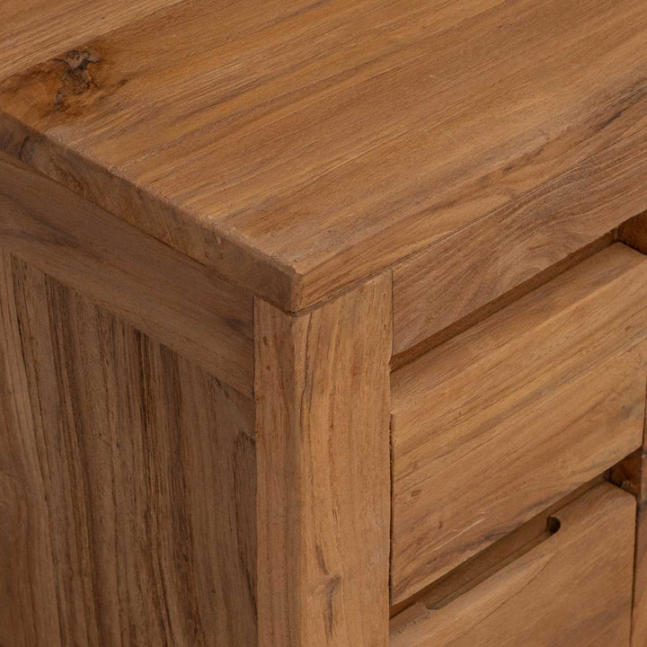 Tv-skab 110 x 30 x 40 cm Naturfarvet Massiv Teaktræ
