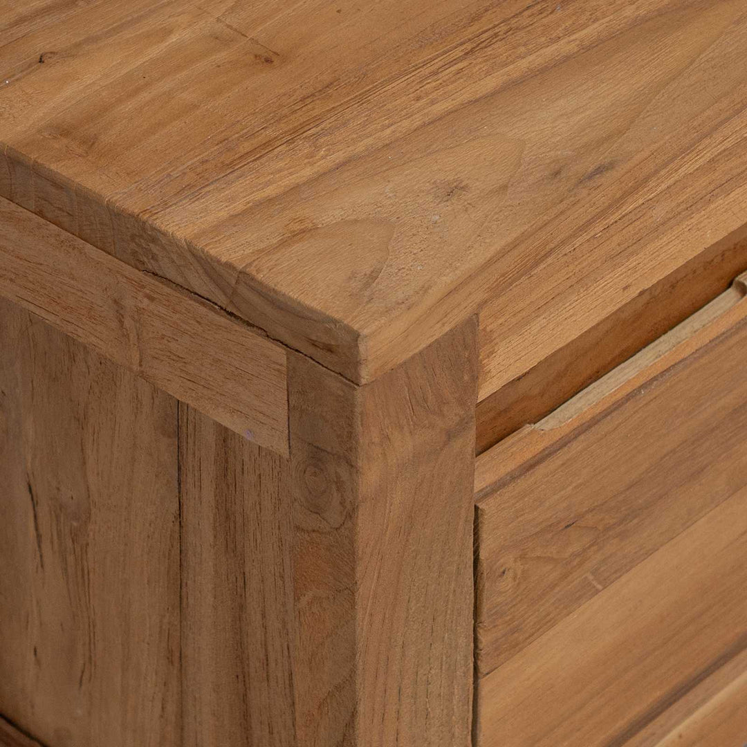 TV-skab 110 x 30 x 35 cm Naturfarvet Massiv Teaktræ