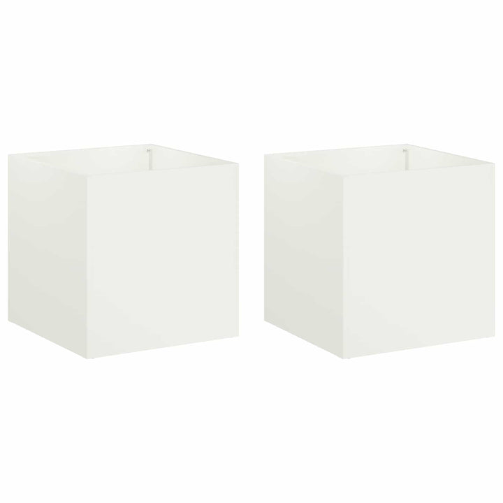 Have Blomsterkrukke 2 stk. Hvid 20 x 20 x 20 cm Koldvalset stål