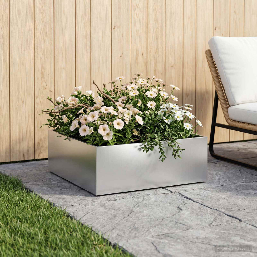 Have Blomsterkrukke Sølv 40 x 40 x 20 cm Galvaniseret stål