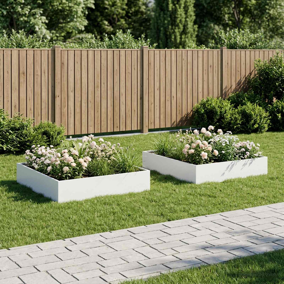 Have Blomsterkrukke 2 stk. Hvid 100 x 100 x 20 cm
