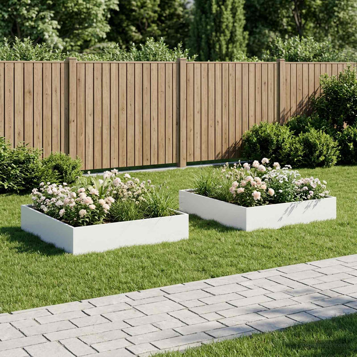 Have Blomsterkrukke 2 stk. Hvid 100 x 100 x 20 cm