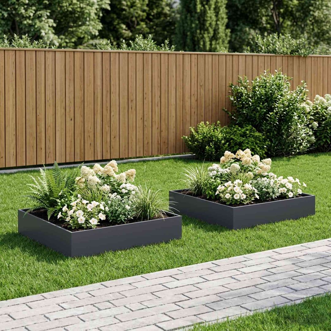 Have Blomsterkrukke 2 stk. Antracit 100 x 100 x 20 cm