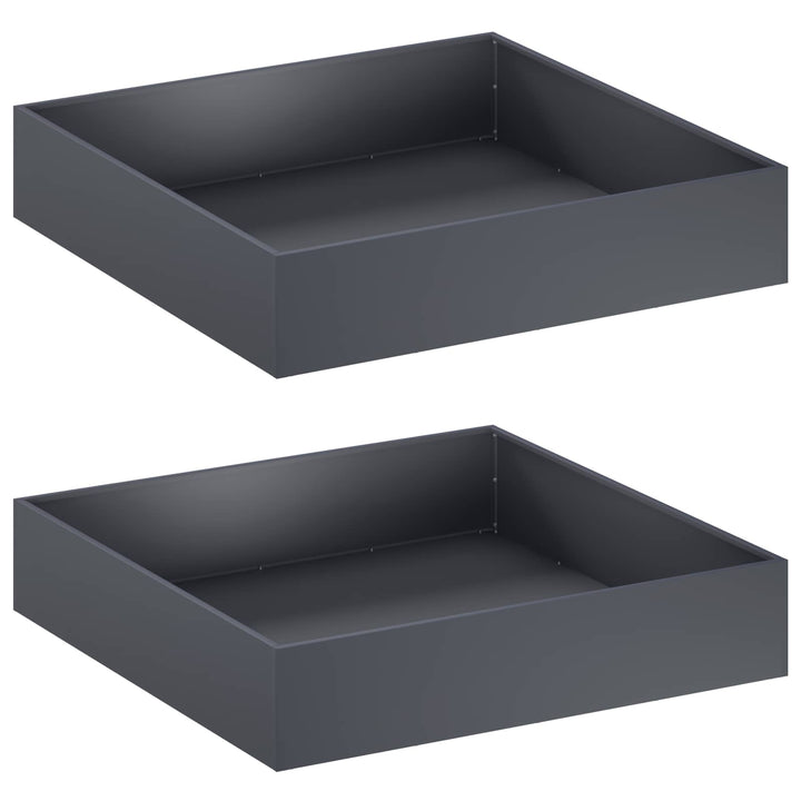 Have Blomsterkrukke 2 stk. Antracit 100 x 100 x 20 cm