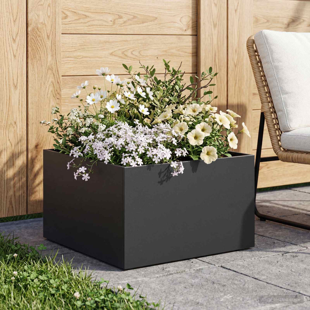 Have Blomsterkrukke Sort 40 x 40 x 30 cm Koldvalset stål