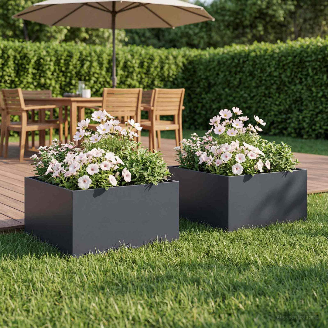 Have Blomsterkrukke 2 stk. Antracit 40 x 40 x 30 cm