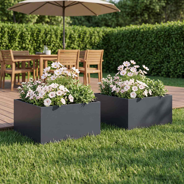 Have Blomsterkrukke 2 stk. Antracit 60 x 60 x 30 cm