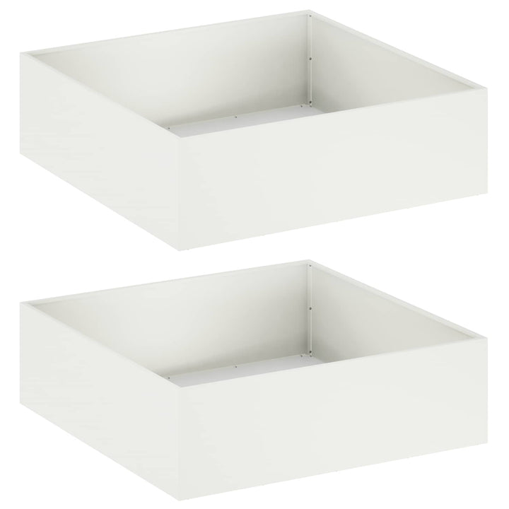 Have Blomsterkrukke 2 stk. Hvid 100 x 100 x 30 cm