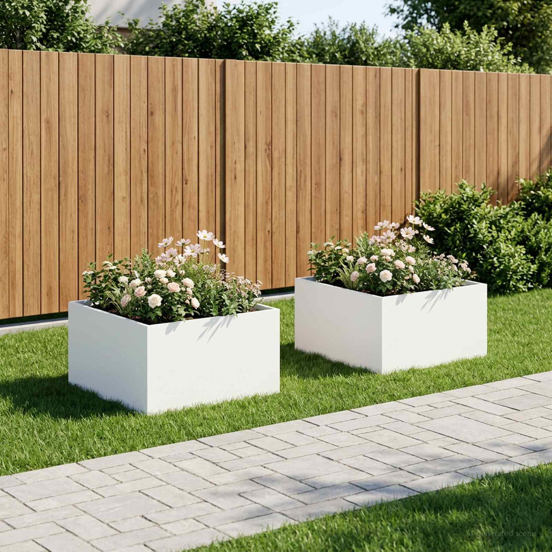 Have Blomsterkrukke 2 stk. Hvid 100 x 100 x 40 cm