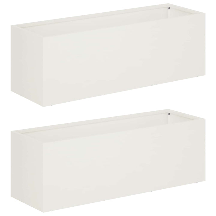 Have Blomsterkrukke 2 stk. Hvid 40 x 20 x 20 cm Koldvalset stål