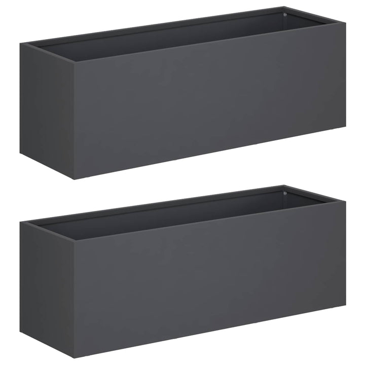 Have Blomsterkrukke 2 stk. Antracit 40 x 20 x 20 cm