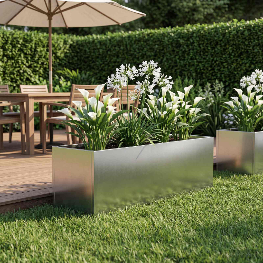 Have Blomsterkrukke Sølv 40 x 20 x 20 cm Rustfrit stål