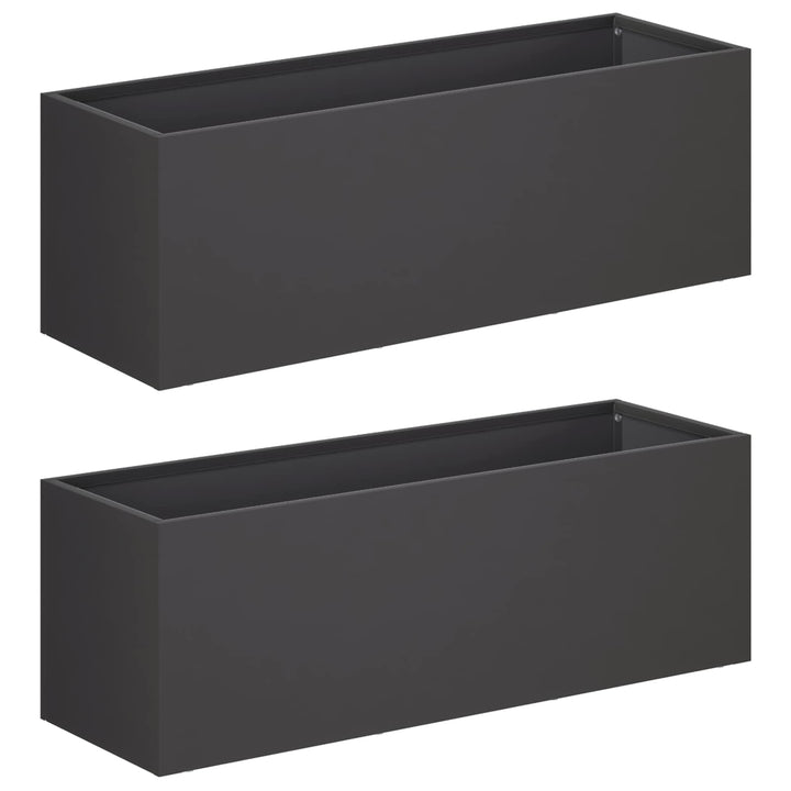 Have Blomsterkrukke 2 stk. Sort 60 x 20 x 20 cm Koldvalset stål