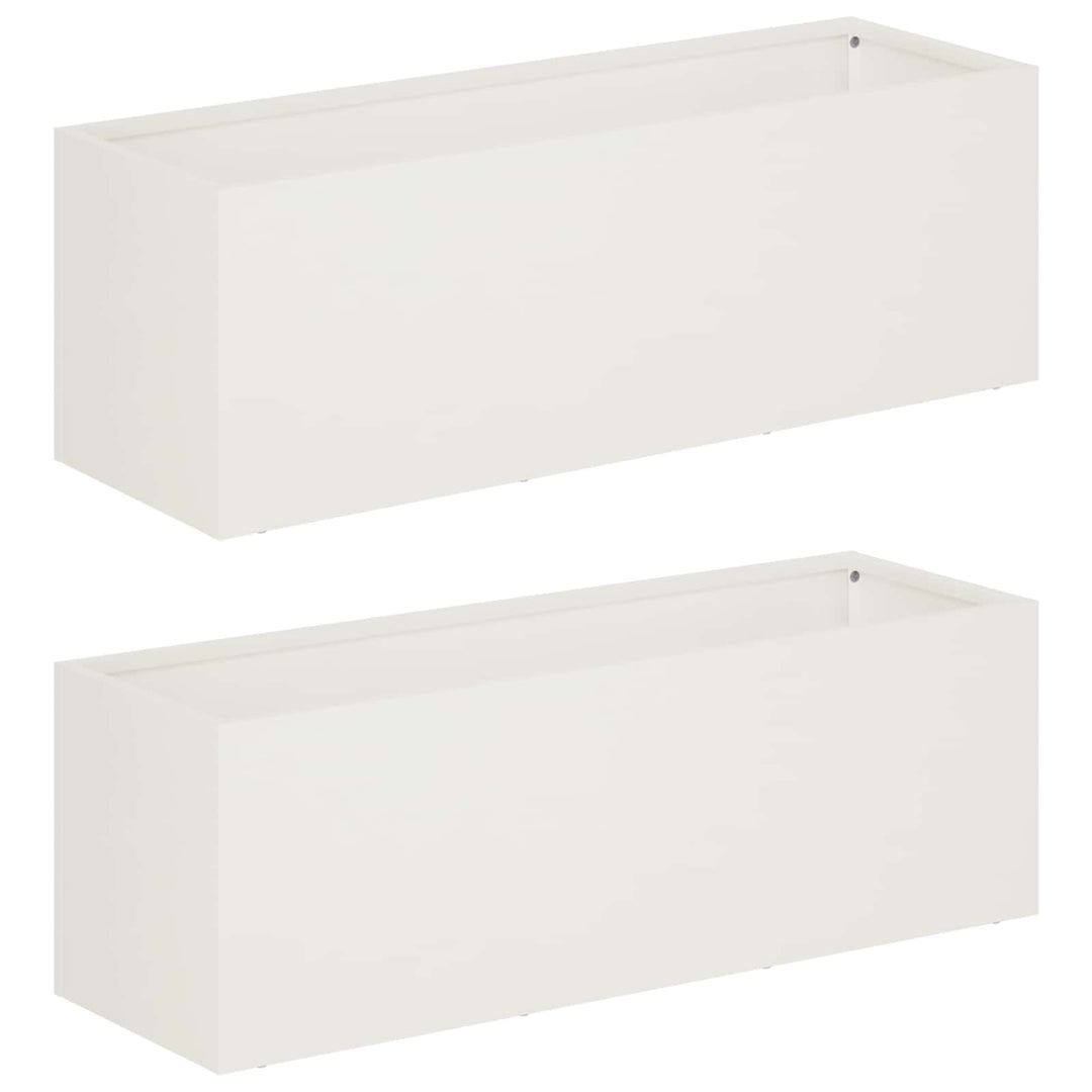 Have Blomsterkrukke 2 stk. Hvid 60 x 20 x 20 cm Koldvalset stål