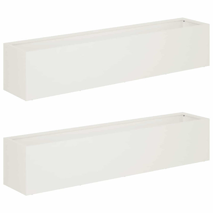 Have Blomsterkrukke 2 stk. Hvid 80 x 20 x 20 cm Koldvalset stål