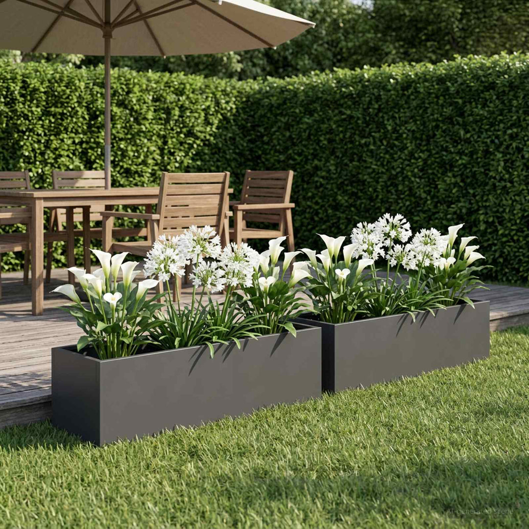 Have Blomsterkrukke 2 stk. Antracit 80 x 20 x 20 cm