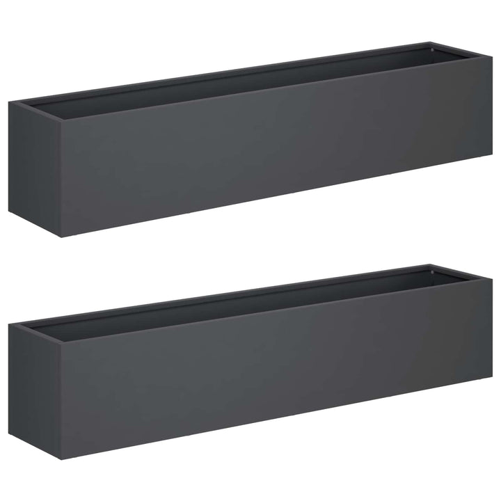 Have Blomsterkrukke 2 stk. Antracit 80 x 20 x 20 cm