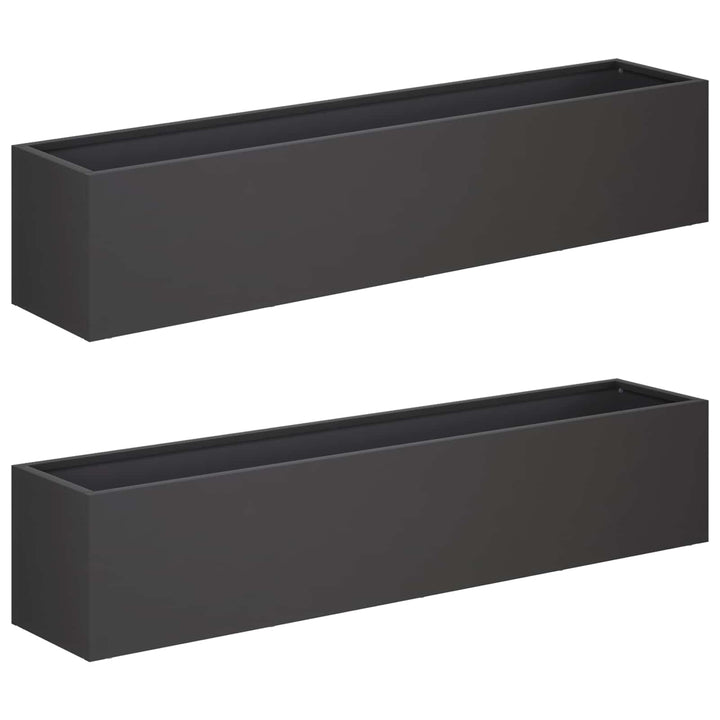 Have Blomsterkrukke 2 stk. Sort 100 x 20 x 20 cm