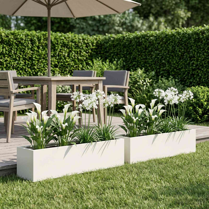 Have Blomsterkrukke 2 stk. Hvid 100 x 20 x 20 cm