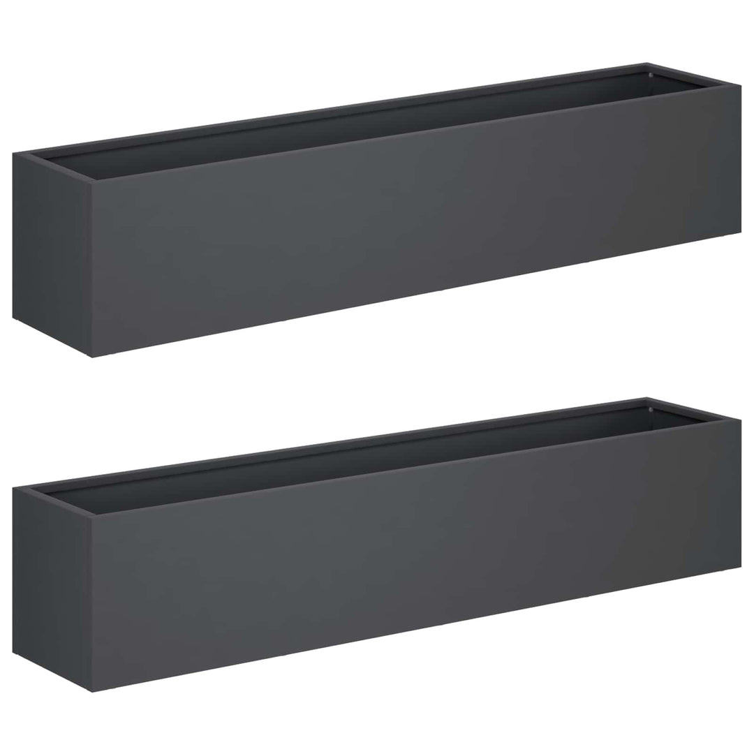 Have Blomsterkrukke 2 stk. Antracit 100 x 20 x 20 cm
