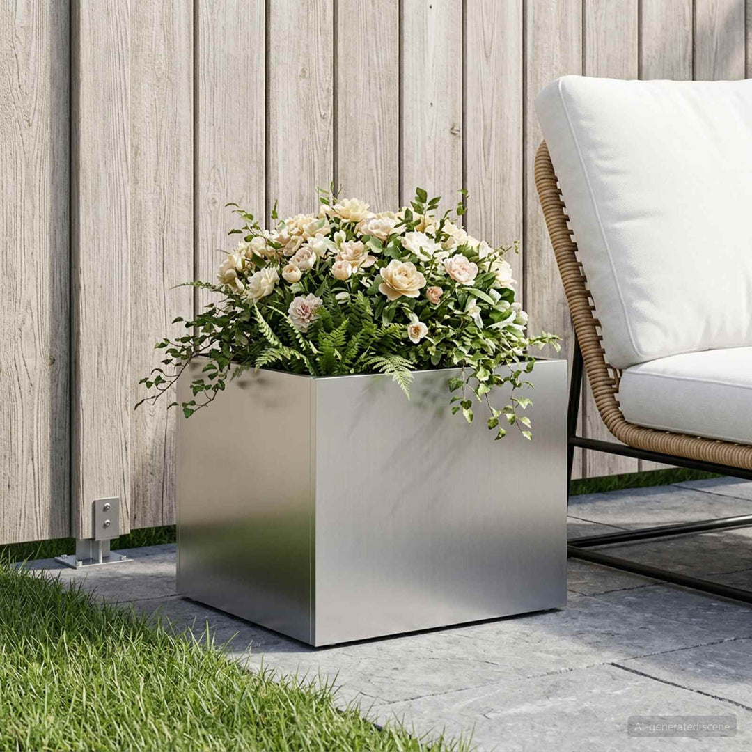 Have Blomsterkrukke Sølv 40 x 30 x 30 cm Galvaniseret stål