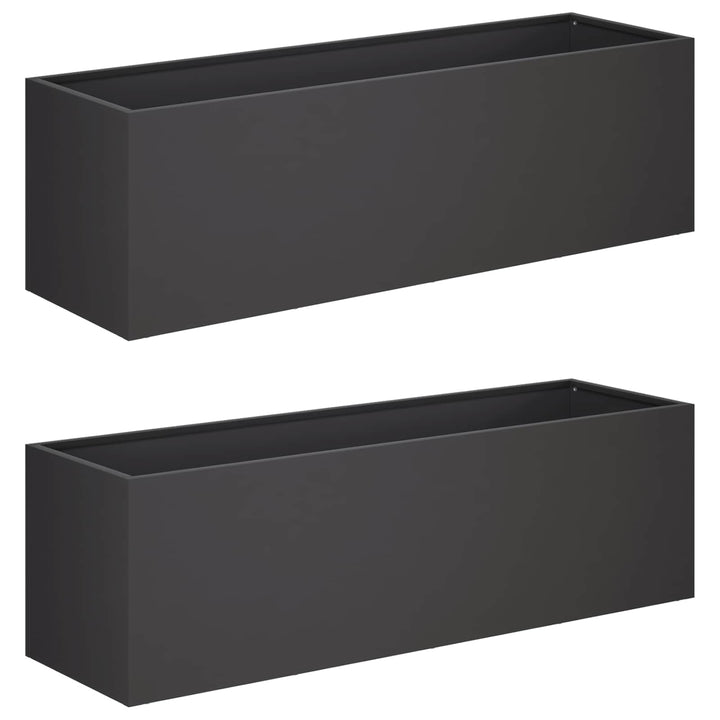 Have Blomsterkrukke 2 stk. Sort 80 x 30 x 30 cm Koldvalset stål