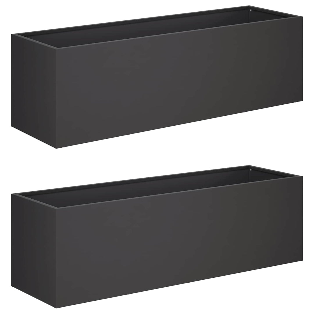 Have Blomsterkrukke 2 stk. Sort 100 x 30 x 30 cm