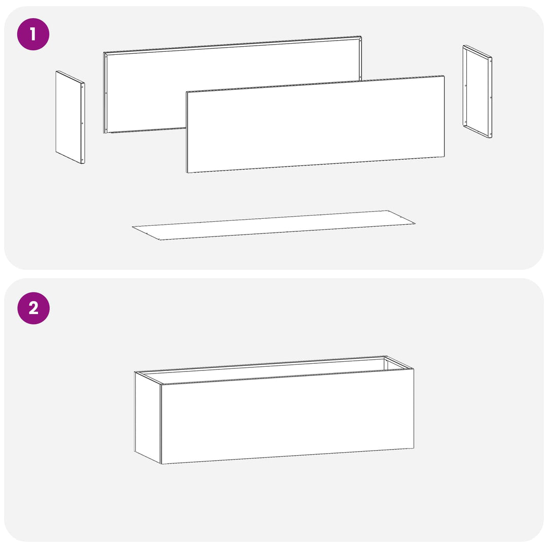 Have Blomsterkrukke 2 stk. Antracit 100 x 30 x 30 cm