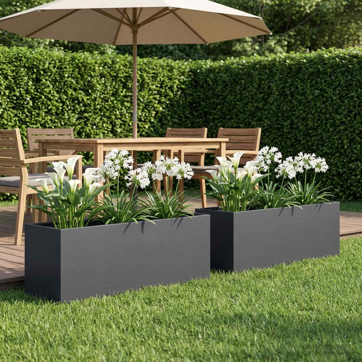 Have Blomsterkrukke 2 stk. Antracit 100 x 30 x 30 cm