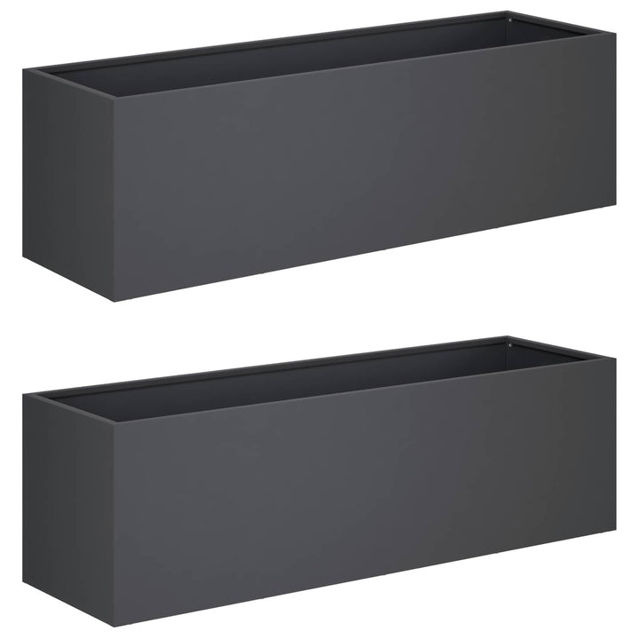 Have Blomsterkrukke 2 stk. Antracit 100 x 30 x 30 cm